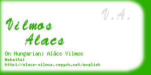 vilmos alacs business card